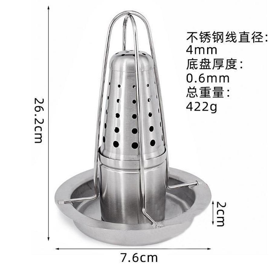 Stainless Steel Chicken Rack Outdoor BBQ Grill Household Removable Roast Chicken Tray Bbq Accessories Barbecue Utensils
