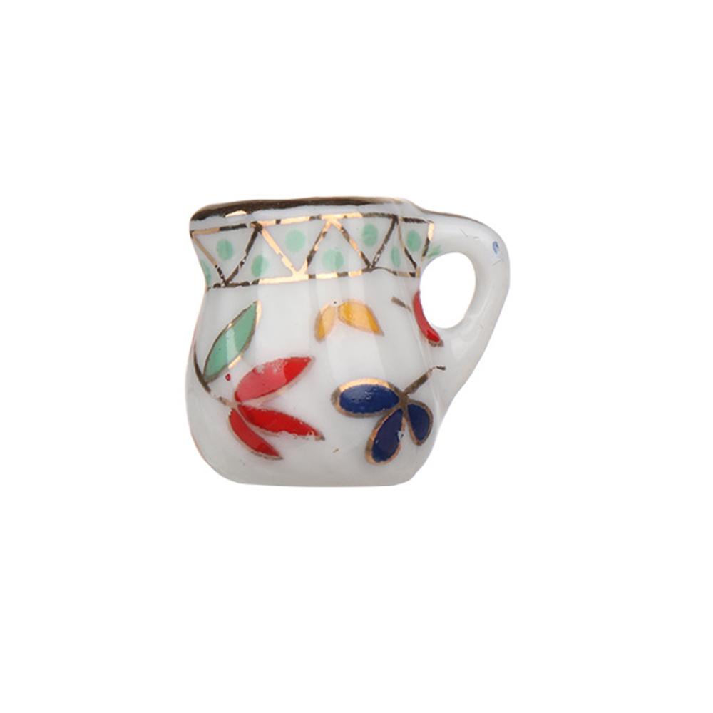 15 Stück Miniatur Kleinblumiges Muster Küche Miniatur Puppenhaus Zubehör Mini Teeservice