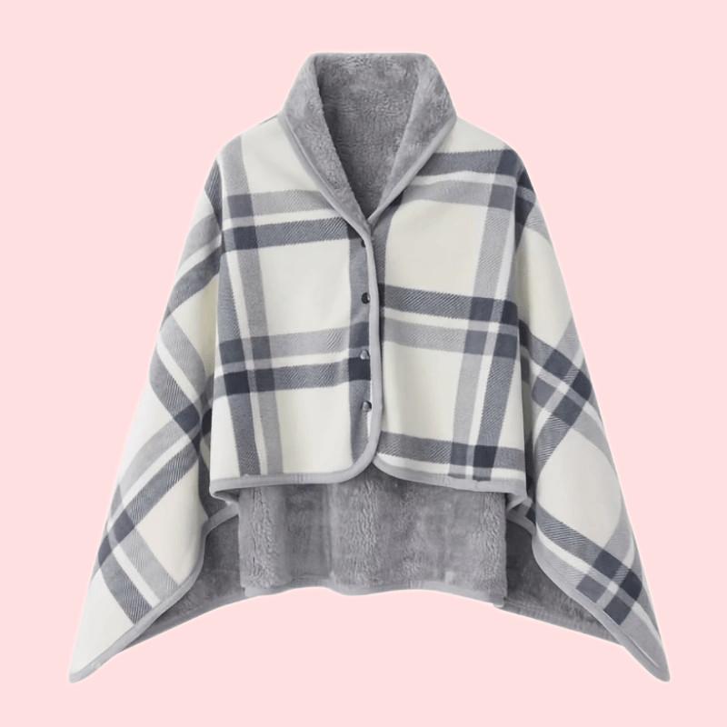 2025new warm shawl, cold proof cover blanket, thickened grid postpartum cover blanket,lunch nap blanket, multifunctional blanket