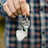 1/2/3Pcs Triangle Keychain Guitar Pick Holder Clear Case Heart Shaped Portable Guitar Pick Organizer Keychain