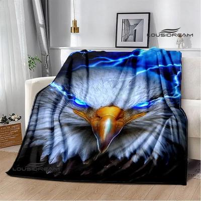 3D Eagle Printed Blanket Picnic Blankets Flange Warm Blanket Soft and Comfortable Blanket Bed Linings Birthday Gift