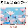 2D Pink Blue Flower Backdrop Spring Floral Banner for Photoshoot