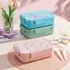Cute Cartoon Student Lunch Box With 5 Compartment Design Microwave-Safe PP Plastic Bento Container School Office