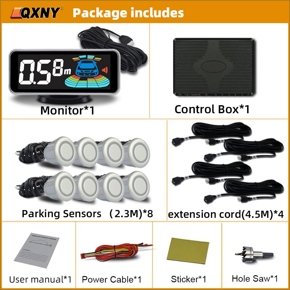 Parking Sensors Kit for Vehile 4 6 8 Parktronic Reversing Front and Rear Car Backup Radar Detector Backing Assistance Sound Aler
