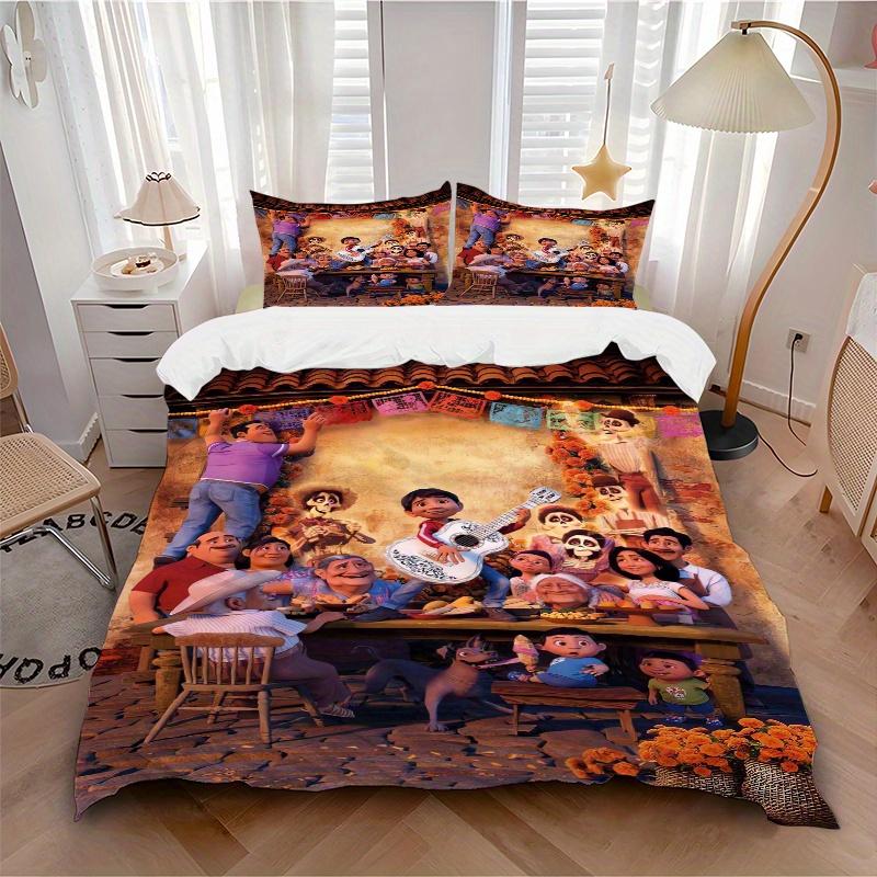 3pcs Disney Coco Printed Bedding Set, Soft and Comfortable Quilt Cover for Bedroom, Guest Room S023