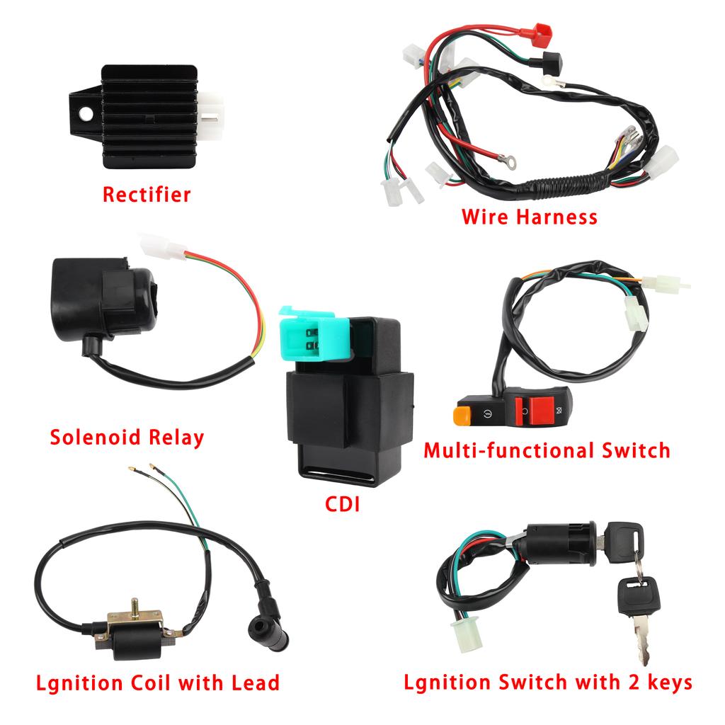 Per 4 Tempi 50cc 70cc 90cc 110cc CDI Accensione Cablaggio Completo Set Accensione CDI Parti ATV UTV Quad DirtBike Motocross