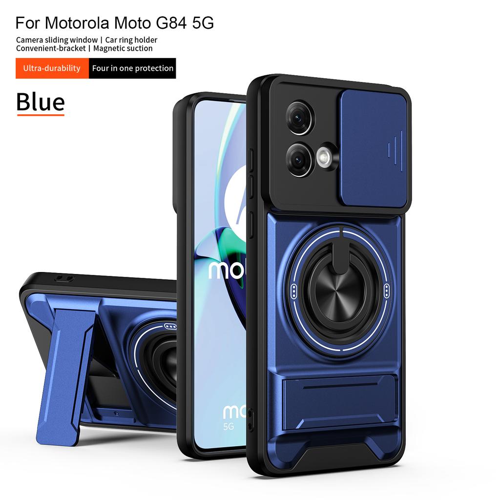 For Motorola G84 Case Moto G55 Cover Moto G56 G84 G55 Cases Magsafe Magnetic Fold Holder Military Armor Camera Protection Cover