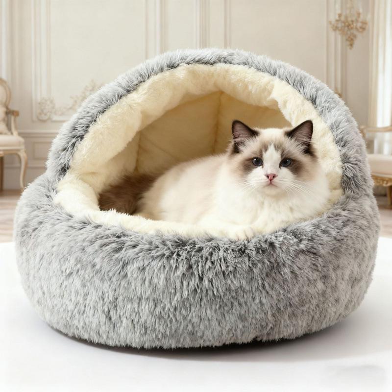 Cozy Semi-Enclosed Winter Pet Nest for Dogs & Cats