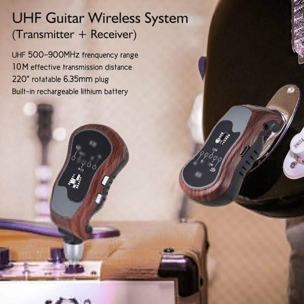 Sistem portabil pentru chitara UHF Transmițător + receptor 10 canale încorporat 5 efecte