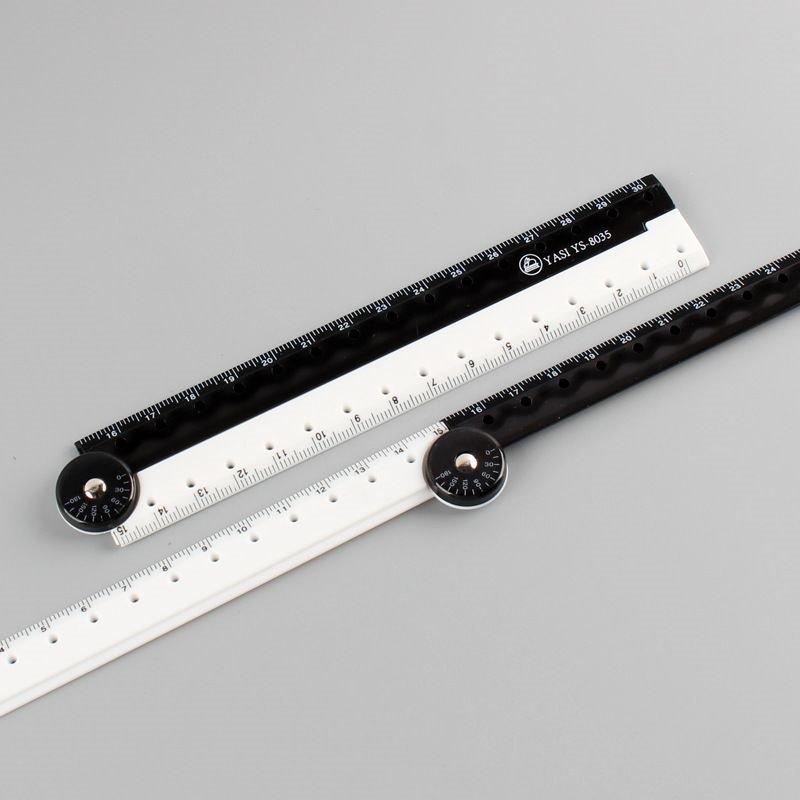 1pcs Folding Ruler Black and White Simple Ruler Graphic Folding Ruler Student Learning Supplies Creative Stationery