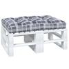 Pallet Cushion Gray Checkered Pattern 120x80x12 Cm Fabric