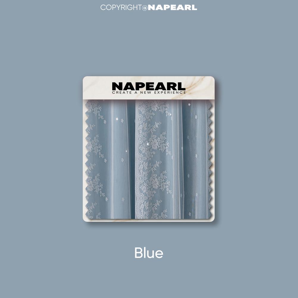 

Комплект штор NAPEARL Hollow Star Blackout и кружевных прозрачных штор, интегрированная газовая штора и занавеска для гостиной, спальни, домашнего декора W100cm x L130cm синий