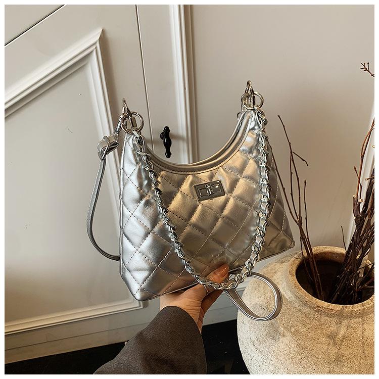 Rhombus Chain Bag Women's Summer New Niche Messenger Bag High-end Shoulder Dumpling Bag