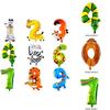 Premium Self Inflating 16 Inch Foil Number Balloon Happy Birthday Large Animal Design