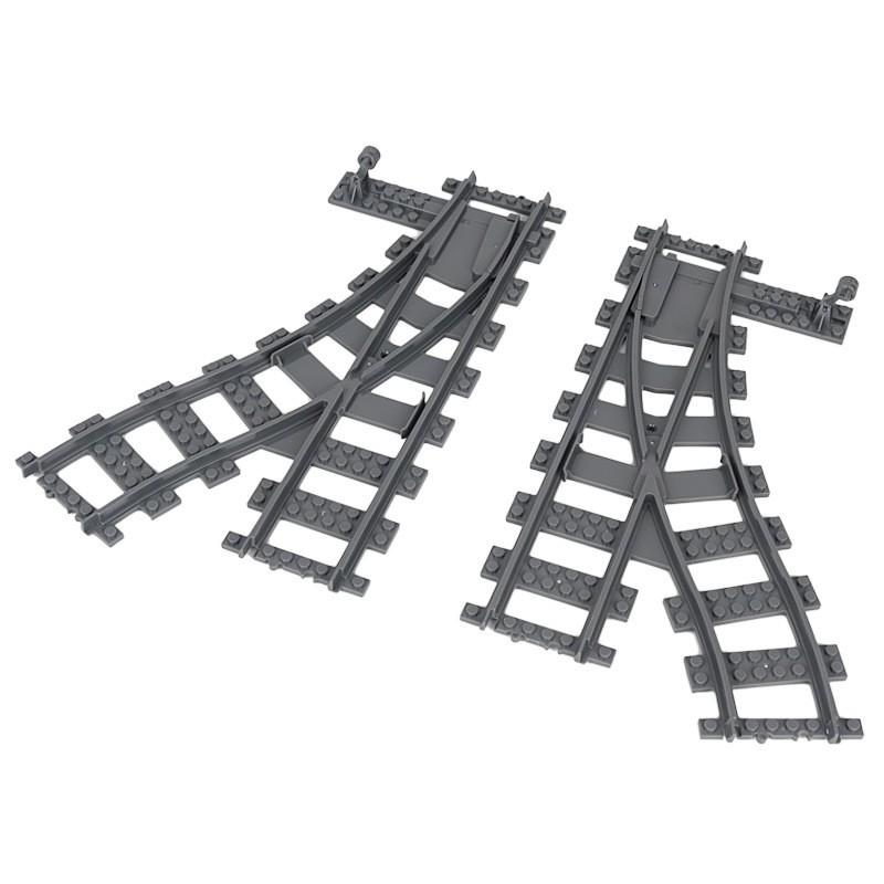 Şehir Yaratıcı Trenler Esnek Raylar Çatallı Düz Eğri Raylar Makas Yapı Taşı Tuğlalar Çocuklar İçin Yüksek Teknolojili Oyuncaklar