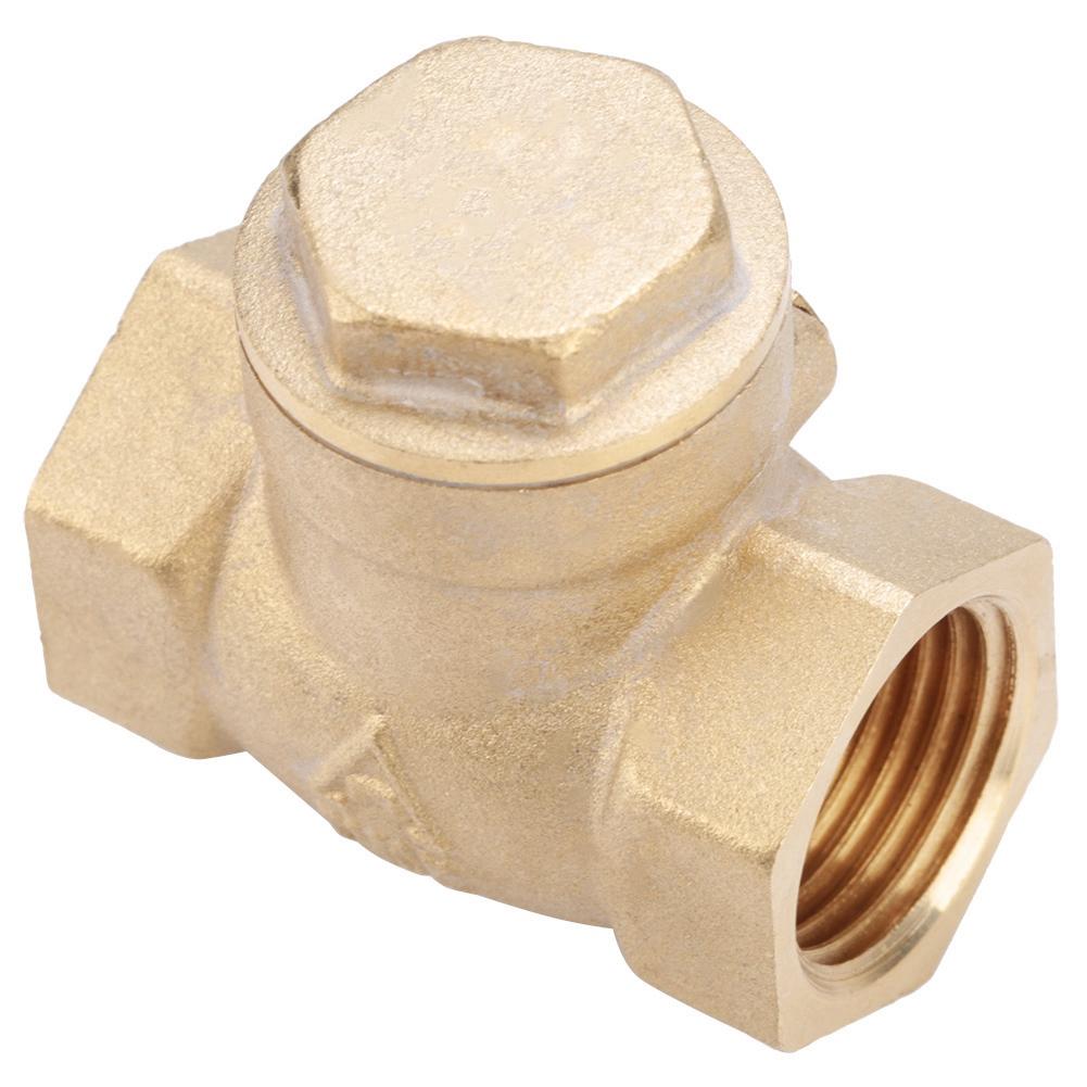 Golden Brass One Way Female Thread Swing Check Valve Brass Check Valve Parts (DN15)
