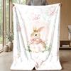 Peter Rabbit Cozy Flannel Blanket, Comfortable Warm Throw Blanket for Bedroom Sofa Home Use