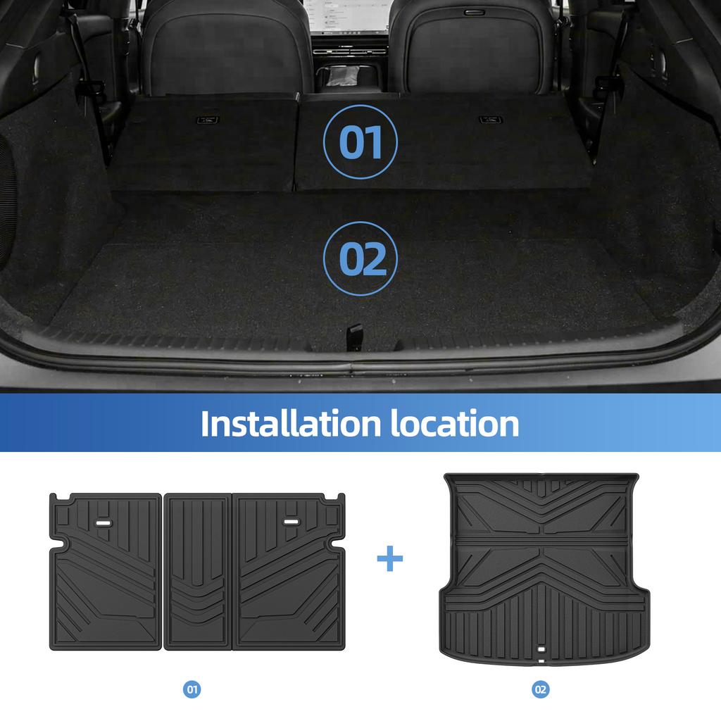 for Xpeng P7+ 2025 TPE 3D Foot Mat Floor Mats Cargo Liner Trunk Pad Waterproof All- Weather Car Interior Accessories BLACK