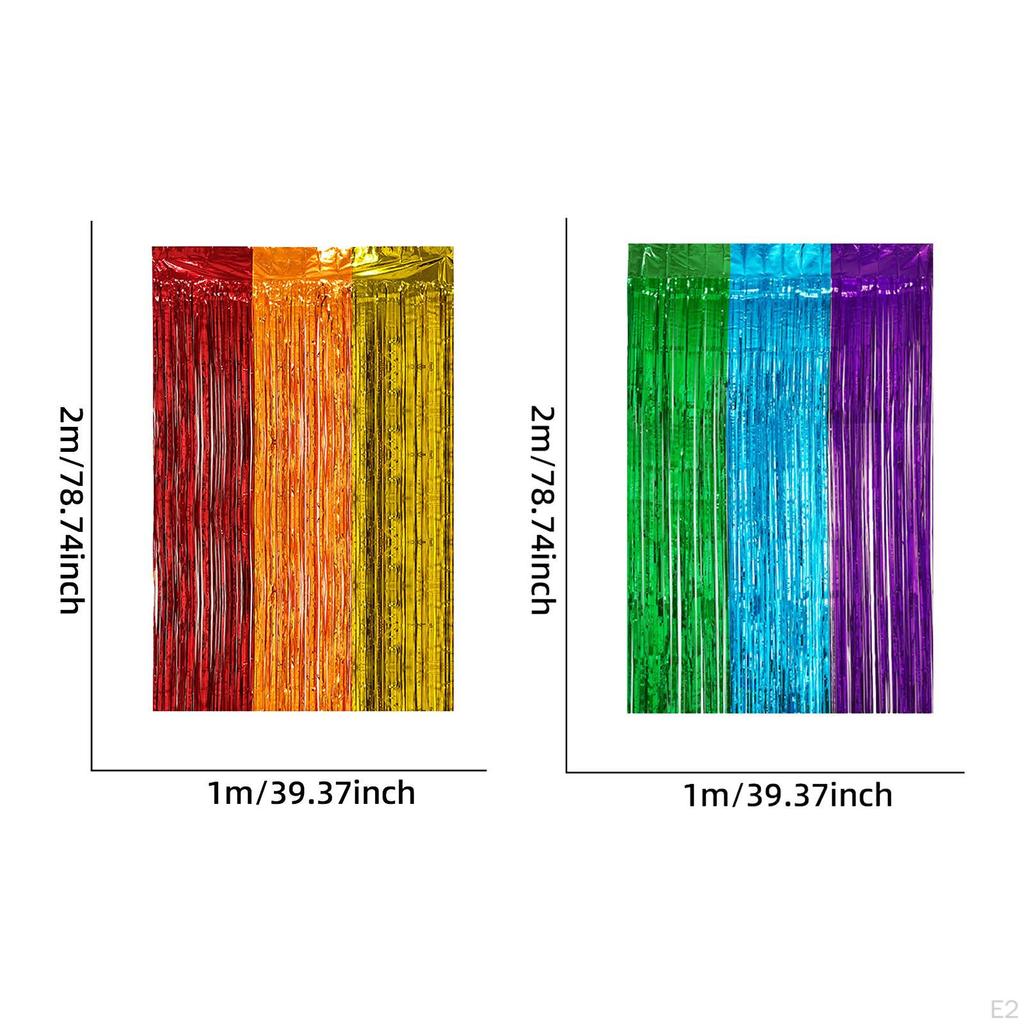 Mardi Gras Metallic Lametta Folie Fransen Vorhänge Foto Hintergrund Requisiten Ornamente Geburtstage Braut