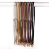 Adjustable Genuine Leather Crossbody Bag Strap - Thin Plain Weave for Women