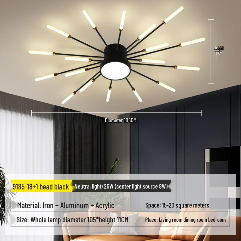 Nordic Fireworks Rotating LED Ceiling Light - High-End Living Room and Bedroom Lighting