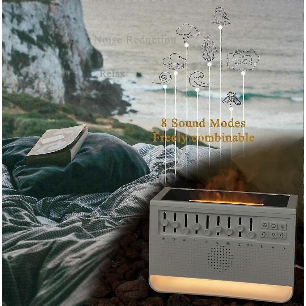 geeignet für Bluetooth White Noise Machine Flammen-Aroma-Diffusor, 8 DIY-beruhigende Geräusche, großer