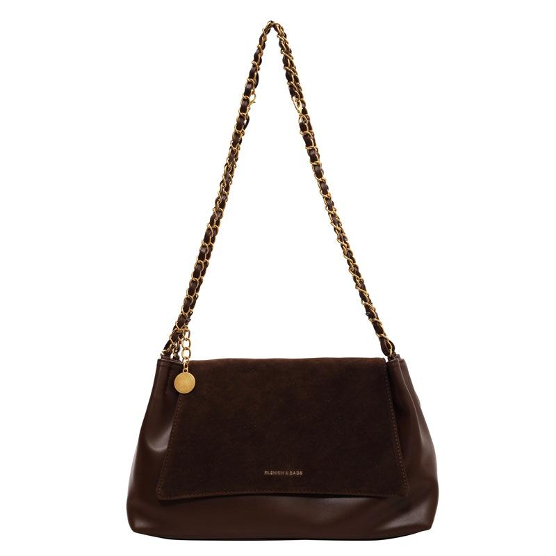 

Популярна ретро трендова великої місткості сумка-тоут під пахву жіноча сумка 2024 нова осінь та зима проста ланцюжкова плечова сумка-месенджер