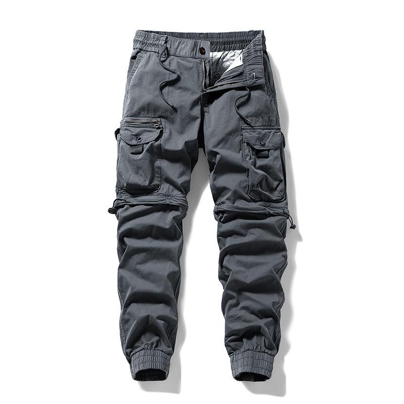 Retro Overalls Casual Loose Men s Pants Summer New Trendy Brand Men s High-end Trousers Leggings 29 серый