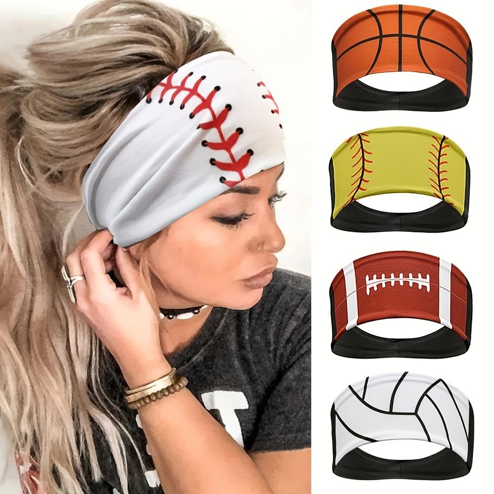 Sport Style Headband, Basketball Football Baseball Rugby Print Hairband, Sweat Absorption Headwear Headwrap For Running Fitness Yoga