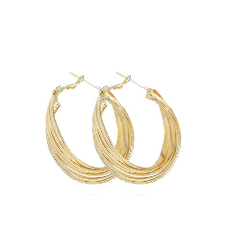 Retro Hong Kong-Style Metal Ear Hoops: Trendy French-Influenced Earrings for Women