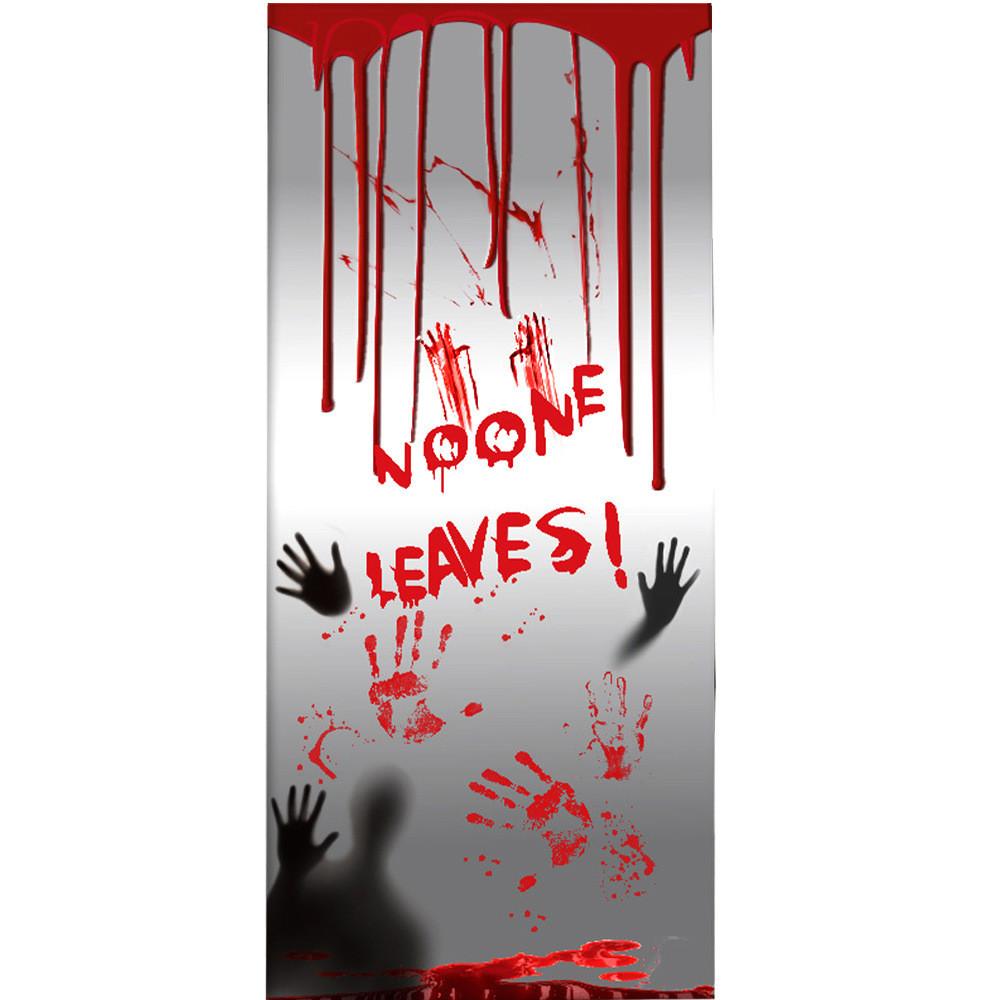 Spooktacular Halloween Decoration Blood Handprint Door Sticker For Ghostly Home Setup