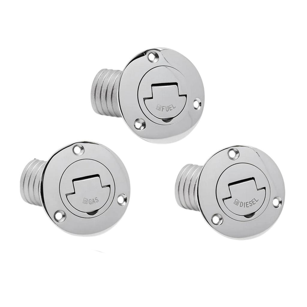 Stainless Steel Boat Deck Filler Cap Keyless Marine Hardware 38mm Hose Fitting for Yacht RV Truck