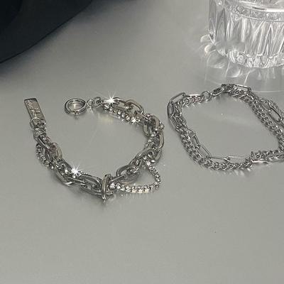 Double-Layer Zircon Bracelet Niche Design Black Gem Wrap Lovers Girl Bracelet Gift