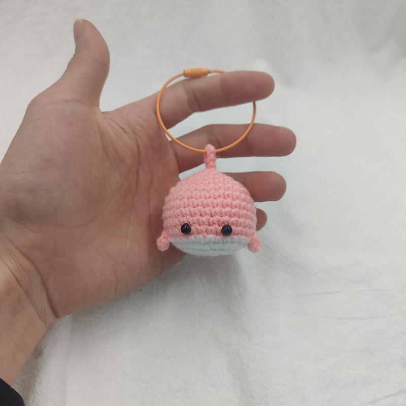 Cartoon Kleiner Wal Schlüsselanhänger Hängend Handgemacht Gehäkelter Anhänger Auto Tasche Zubehör DIY Wolliges Basteln Kleines Spielzeug Ornamente Geschenk
