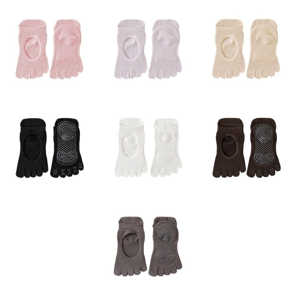 Anti-Rutsch Fünf-Zehen Bootssocken Fünf-Finger Boden Zehensocken für Pilates und Fitness