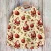 Ladies' Fashionable And Casual Christmas Cute Printed Round Neck Long Sleeved Knitted Yarn