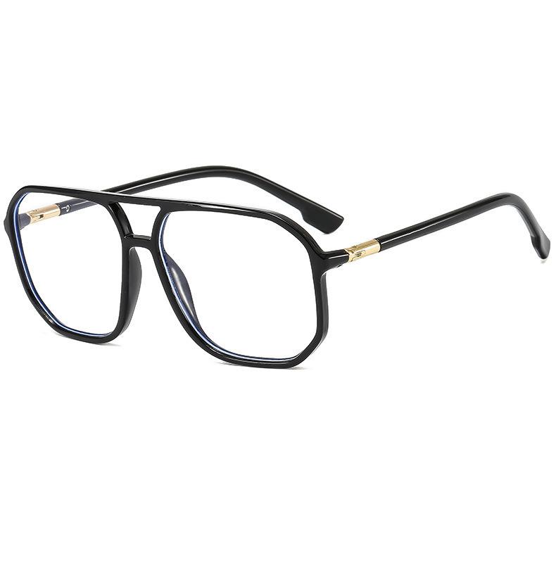 Myopia glasses fashionable retro matching degree anti-blue light radiation plain face large frame double beam thin face small eye frame