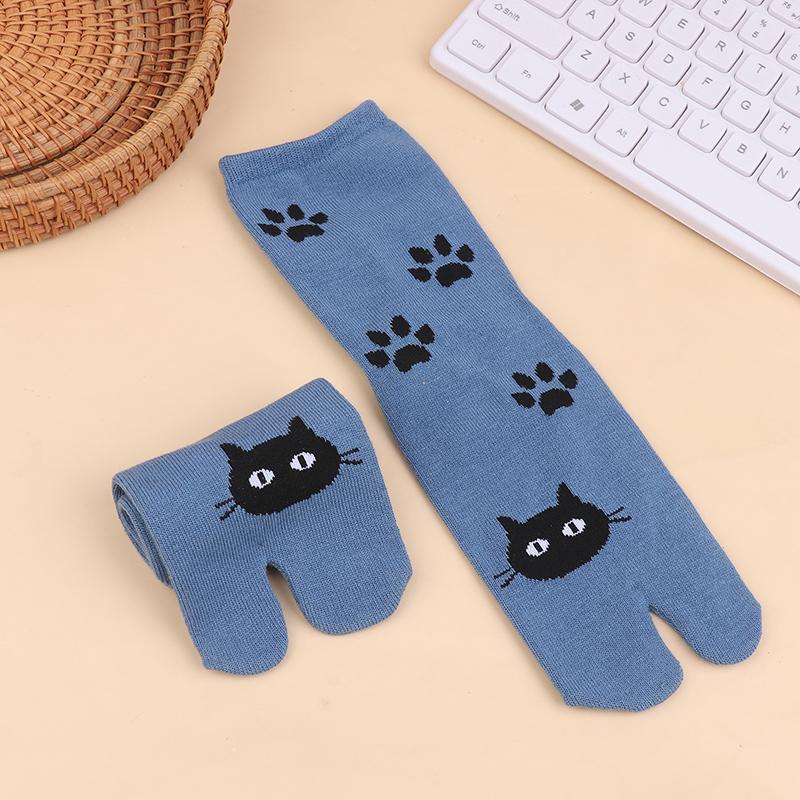1Pair Japanese Style Two Finger Socks Unisex Clog Socks Polyester Toe Separation Socks Kimono Flip Flop Sandal Split Toe Sock