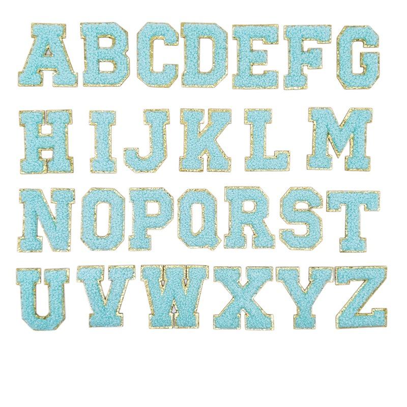 26pcs A~Z English Letter Clothes Stickers Patch Stickers Towel Embroidered Fabric Applique Alphabet DIY Clothes Tape on Clothes