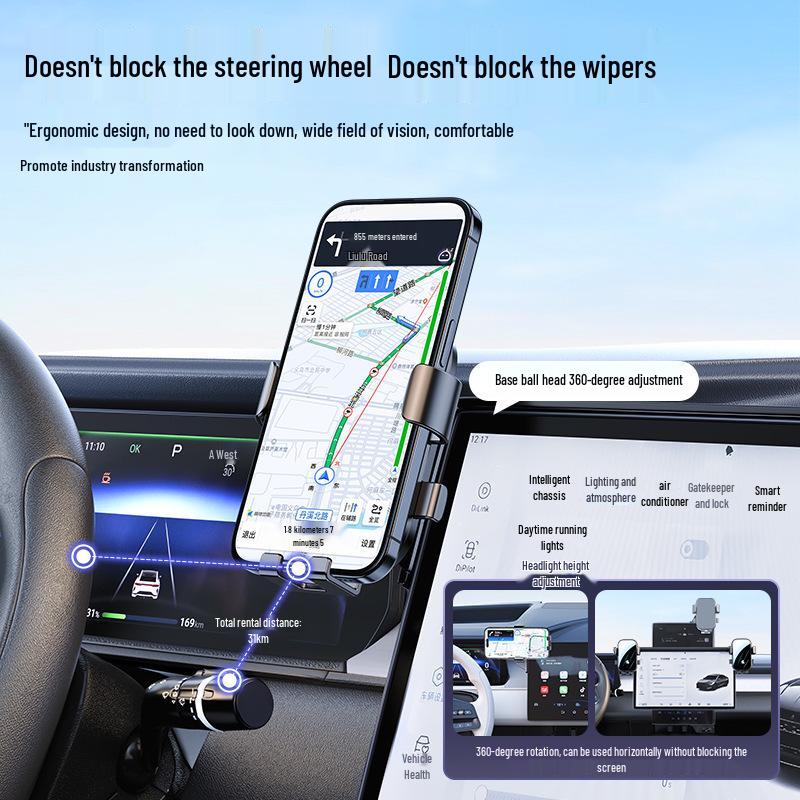 BYD dubbelhuvud biltelefonhållare för 12,8-tums skärm & åkdelning
