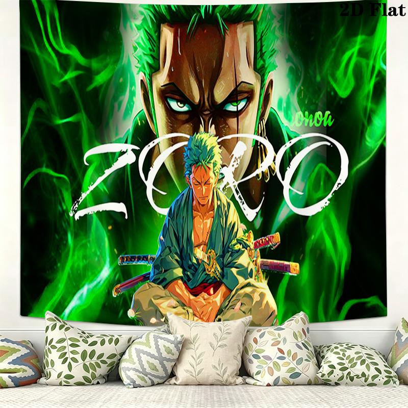 Roronoa Zoro Wall Tapestry Aesthetic Wall Hanging Printed Fabric Blanket Decorative Tapestries for Bedroom Living Room Home Decor