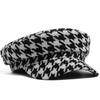 Visgraat Baret Nieuwsjongenspet Dames Vintage Geruit Bakkerspet Casual Vizier Platte Petten Dames Voor 56-58cm Hoofdomtrek