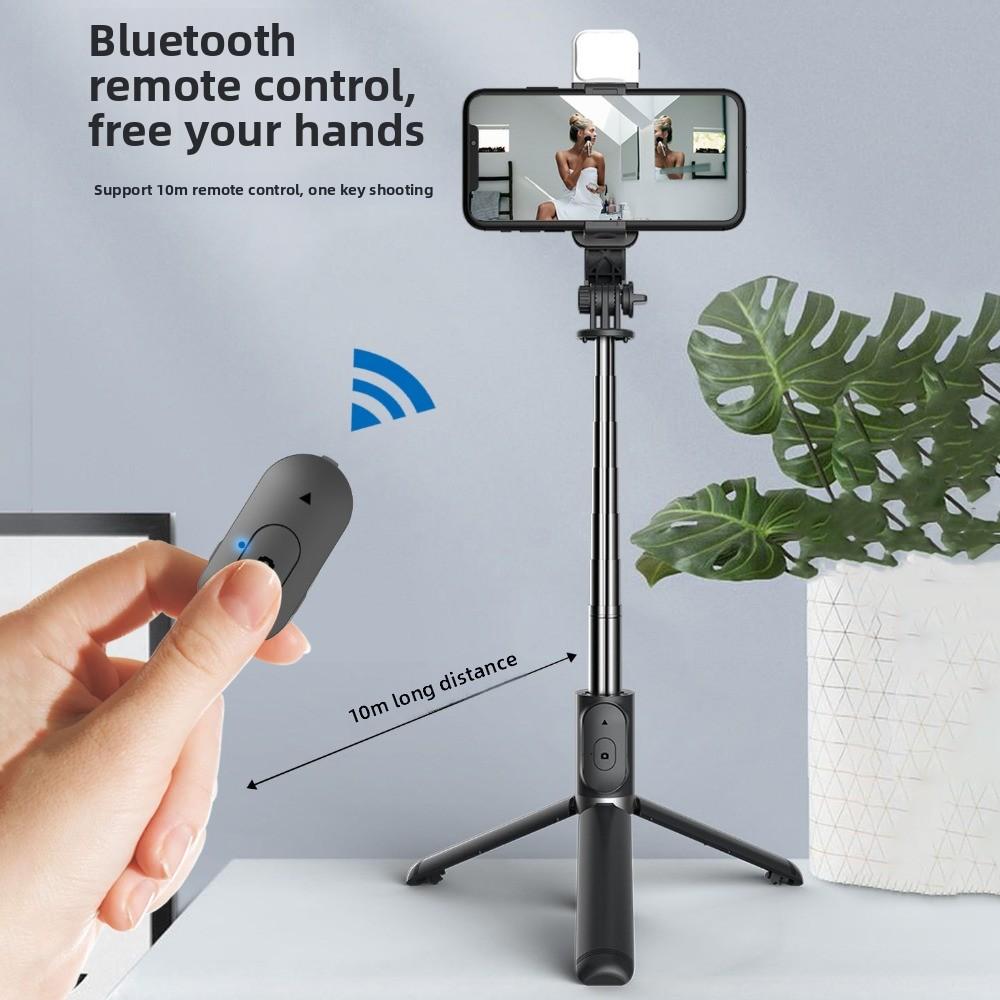 White Fill Light Bluetooth Selfie Stick Tripod Telescopic Selfie Stick Vlog Photography