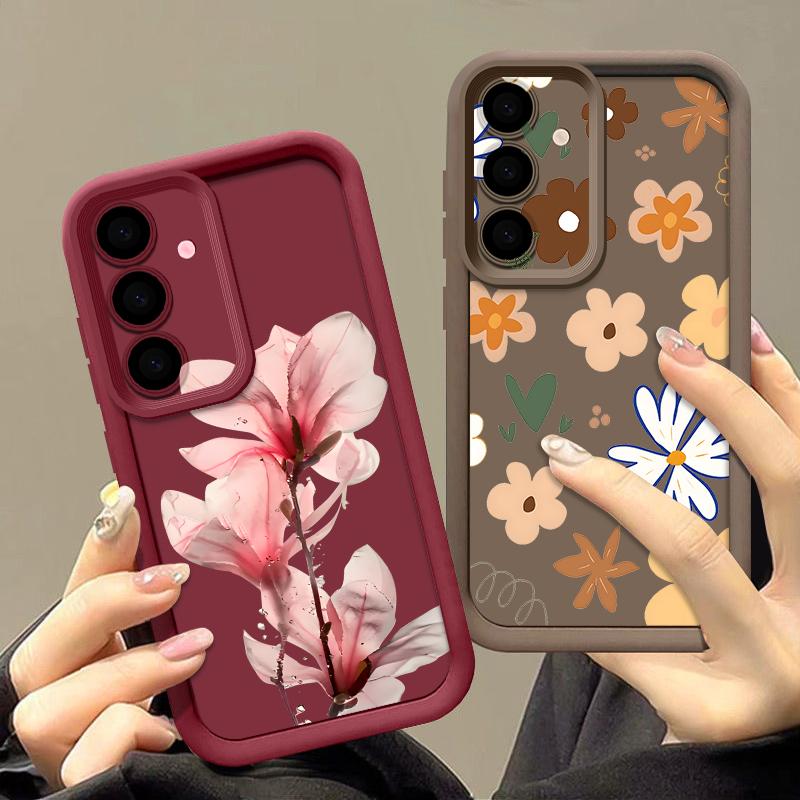 Daisies Flowers Print Case For Samsung A57 A37 A27 A17 S26 Ultra S25 FE A56 A36 A26 A16 A55 A35 A25 A15 A54 5G S21 S22 S23 S24 Plus Shockproof Cover