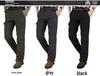 In Stock Men's Quick-Dry Winter Outdoor Multi-Pocket Ski Pants, Plus Velvet Thick Straight-Leg Windproof Long Pants