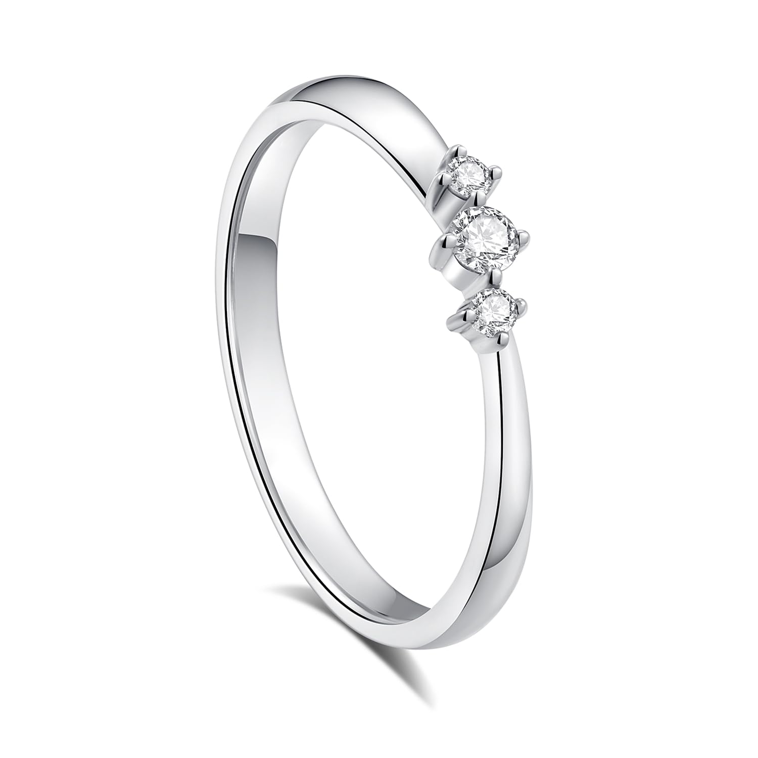 

FANCIME Diamond Ring for Size Three Moebius Eternal Engagement Wedding Perfect for and Gift Wrapping Included Women, Platinum, 12, Pt950, Lab-Grown,