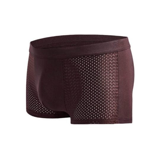 Sexy Men Mesh Hollow Solid Color Boxers U Convex Underwear Breathable Underpants