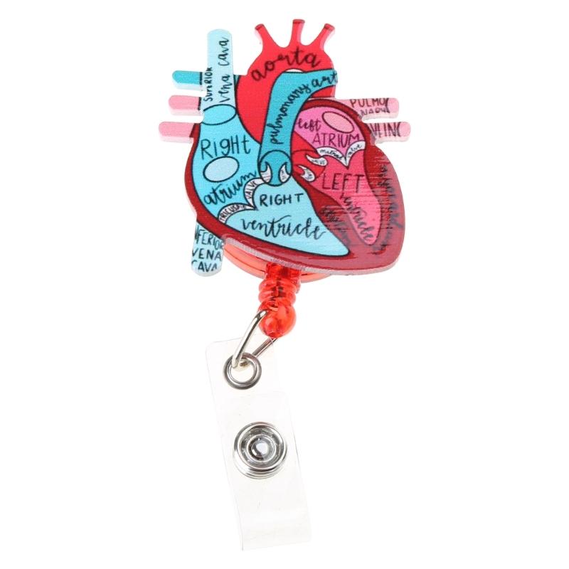 

Badge Reels Retractable ID Clip Holder Anatomical Heart Nurse Anatomy Nursing Doctor Medical Name Tags Card Badge 1