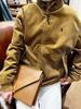 Bai Baihe Style Retro Corduroy Jacket - Unisex, 3 Colors, Stand Collar, Loose Fit for Autumn/Winter