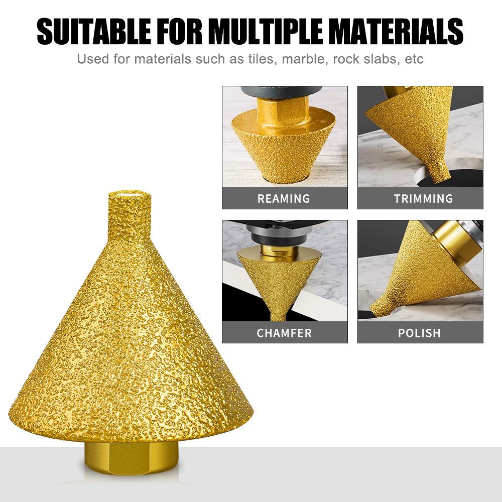 Brazed Diamond Chamferor 40 Mesh Ceramic Tile Marble Reamer Angle Grinder M1014 Grinding Bit Grinding Bit